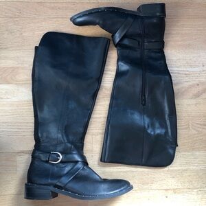 Black Knee-High Leather Boots size 9.5